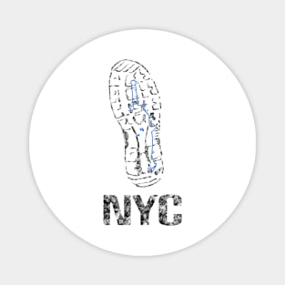 New York Runner Route City Beats Shoe Print | New York 26.2 Magnet